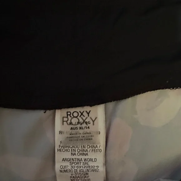 Roxy Floral Swim Board Shorts - Black and Pink - Picture 2 of 4